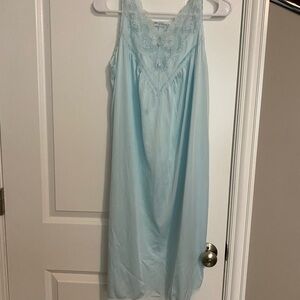 Miss Elaine Blue Chemise with Lace Detail